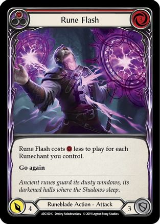 Rune Flash (Red) (ARC100) Unlimited Edition Rainbow Foil - Arcane Rising