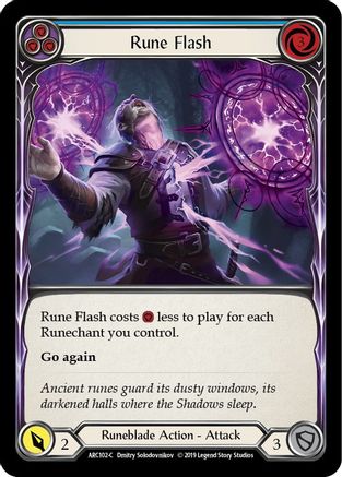 Rune Flash (Blue) (ARC102) 1st Edition Rainbow Foil - Arcane Rising