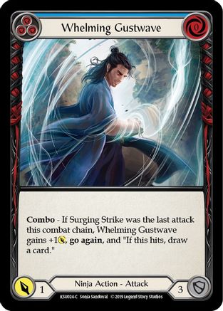 Whelming Gustwave (Blue) (KSU024) 1st Edition  - Hero Deck: Katsu