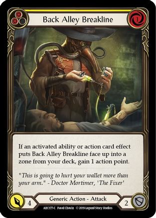 Back Alley Breakline (Yellow) (ARC177) Unlimited Edition Rainbow Foil - Arcane Rising