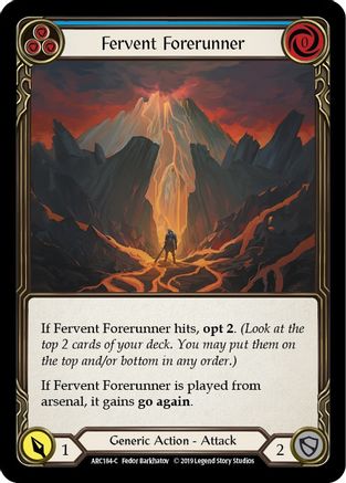 Fervent Forerunner (Blue) (ARC184) 1st Edition Rainbow Foil - Arcane Rising