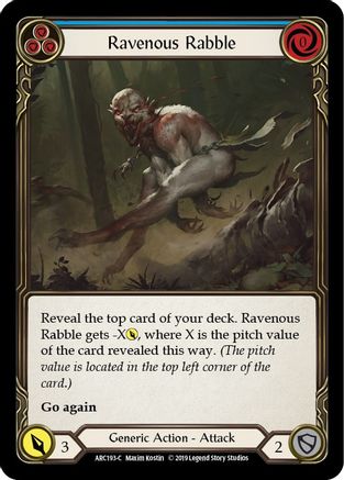 Ravenous Rabble (Blue) (ARC193) (1st Edition) Rainbow Foil - Arcane Rising