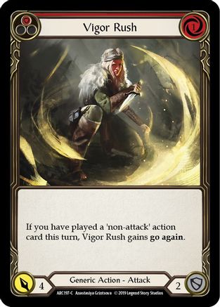 Vigor Rush (Red) (ARC197) 1st Edition Rainbow Foil - Arcane Rising