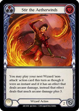 Stir the Aetherwinds (Red) (ARC129) 1st Edition Rainbow Foil - Arcane Rising