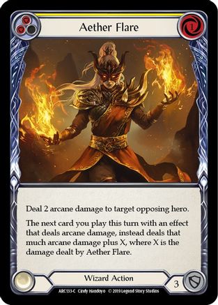 Aether Flare (Yellow) (ARC133) (1st Edition) Rainbow Foil - Arcane Rising