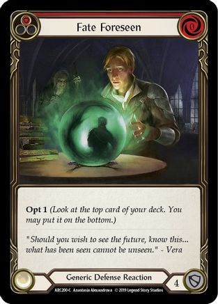 Fate Foreseen (Red) (ARC200) (1st Edition) Rainbow Foil - Arcane Rising