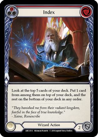 Index (Red) (ARC135) 1st Edition Rainbow Foil - Arcane Rising