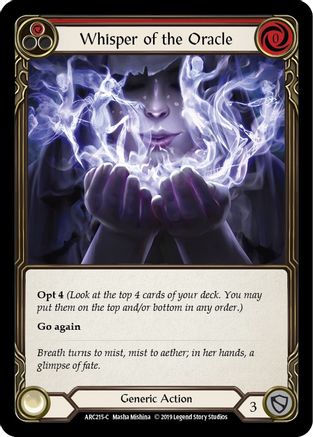 Whisper of the Oracle (Red) (ARC215) 1st Edition Rainbow Foil - Arcane Rising