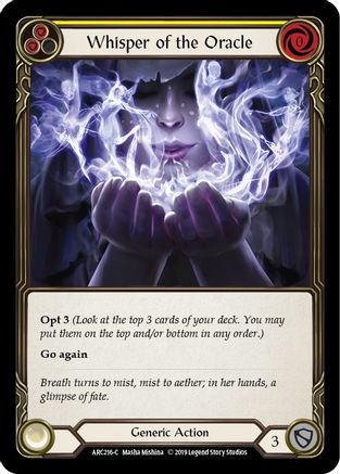 Whisper of the Oracle (Yellow) (ARC216) 1st Edition Rainbow Foil - Arcane Rising
