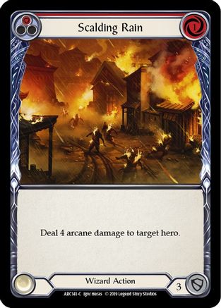 Scalding Rain (Red) (ARC141) Unlimited Edition Rainbow Foil - Arcane Rising
