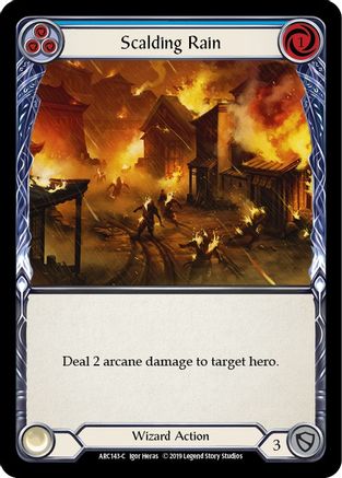 Scalding Rain (Blue) (ARC143) (Unlimited Edition) Rainbow Foil - Arcane Rising