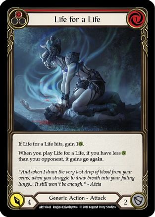 Life for a Life (Red) (ARC164) (1st Edition) Rainbow Foil - Arcane Rising