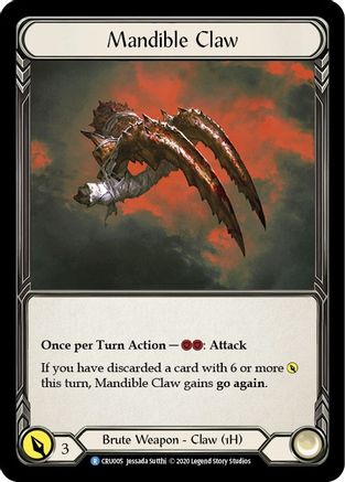 Mandible Claw (Reverse) (CRU005) Unlimited Edition Rainbow Foil - Crucible of War