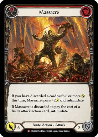 Massacre (CRU008) - Crucible of War 1st Edition Rainbow Foil | Silver Goblin