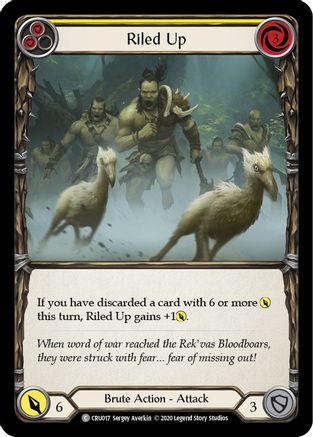 Riled Up (Yellow) (CRU017) - Crucible of War 1st Edition Rainbow Foil | Silver Goblin