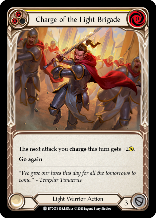 Charge of the Light Brigade (Yellow) Rainbow Foil (DTD073) - Dusk till Dawn | Silver Goblin