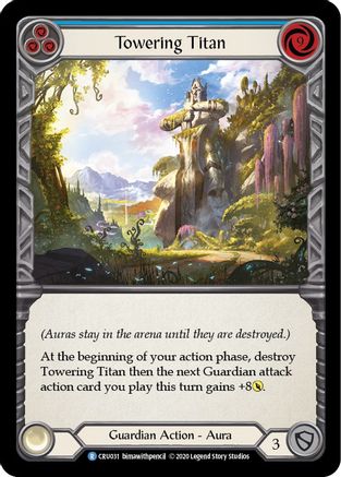 Towering Titan (Blue) 1st Edition Rainbow Foil (CRU031) - Crucible of War | Silver Goblin