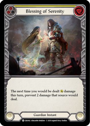 Blessing of Serenity (Yellow) (CRU042) - Crucible of War 1st Edition Rainbow Foil