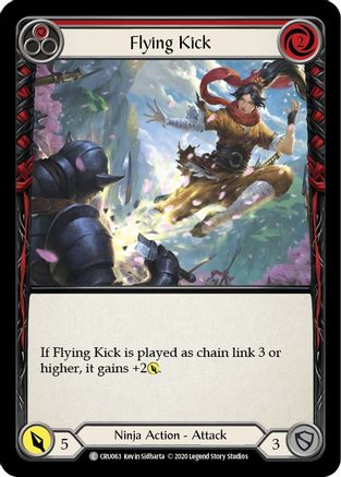 Flying Kick (Red) 1st Edition Rainbow Foil (CRU063) - Crucible of War | Silver Goblin