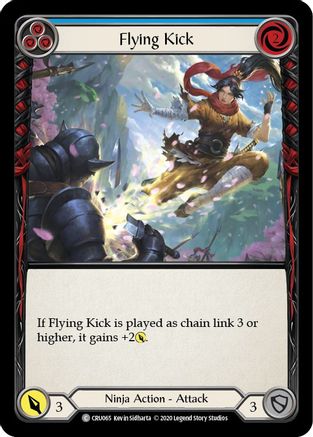 Flying Kick (Blue) (CRU065) (Unlimited Edition) Rainbow Foil - Crucible of War