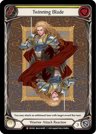 Twinning Blade (Extended Art) 1st Edition Rainbow Foil (CRU082) - Crucible of War