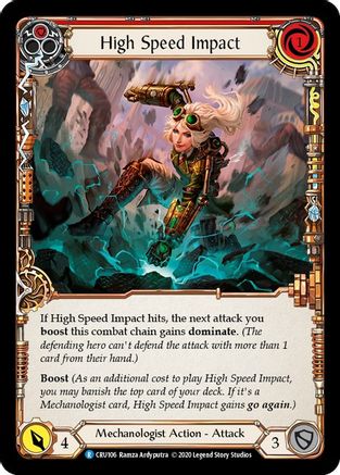 High Speed Impact (Red) 1st Edition Rainbow Foil (CRU106) - Crucible of War