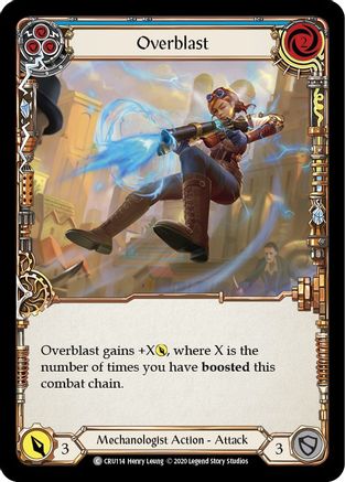 Overblast (Blue) (CRU114) (1st Edition) Rainbow Foil - Crucible of War