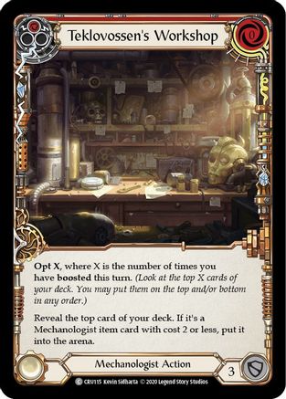Teklovossen's Workshop (Red) (CRU115) (1st Edition) Rainbow Foil - Crucible of War
