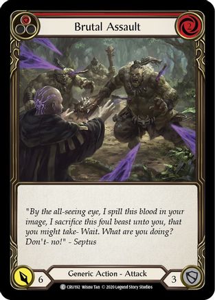 Brutal Assault (Red) (CRU192) (1st Edition) Rainbow Foil - Crucible of War