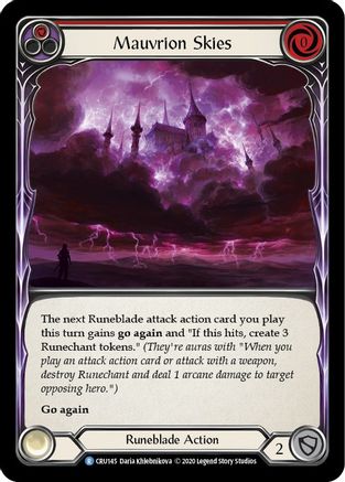 Mauvrion Skies (Red) (CRU145) (1st Edition) Rainbow Foil - Crucible of War