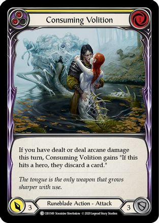 Consuming Volition (Yellow) (CRU149) (Unlimited Edition) Rainbow Foil - Crucible of War