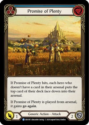 Promise of Plenty (Blue) (CRU185) (Unlimited Edition) Rainbow Foil - Crucible of War