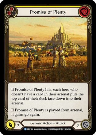 Promise of Plenty (Yellow) 1st Edition Rainbow Foil (CRU184) - Crucible of War