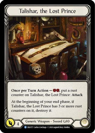 Talishar, the Lost Prince (CRU177) (1st Edition) - Crucible of War