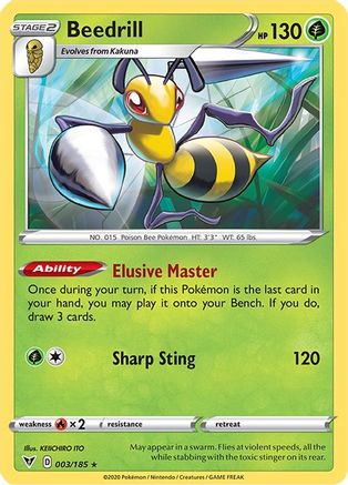 Beedrill (3) Reverse Holofoil - Vivid Voltage