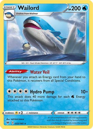 Wailord (32) Reverse Holofoil - Vivid Voltage
