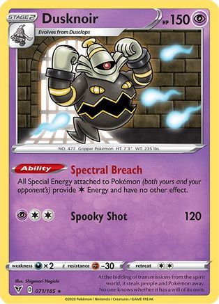 Dusknoir (71) Reverse Holofoil - Vivid Voltage
