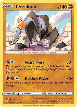 Terrakion (92) Reverse Holofoil - Vivid Voltage