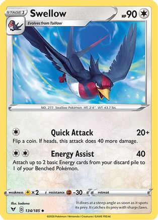 Swellow (134) Reverse Holofoil - Vivid Voltage
