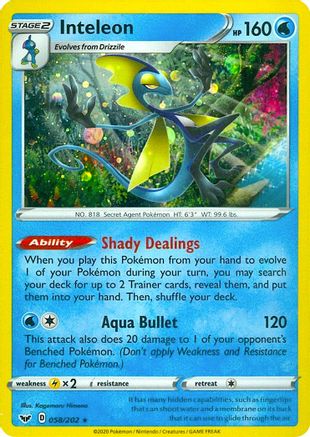 Inteleon - 058/202 (Cosmos Holo) (58) Holofoil - Miscellaneous Cards & Products