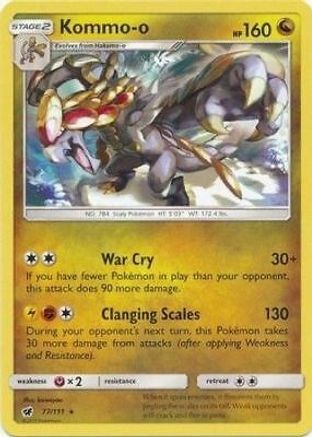 Kommo-o (77/111) (Cracked Ice Holo) (Theme Deck Exclusive) [Sun & Moon: Crimson Invasion] | Silver Goblin