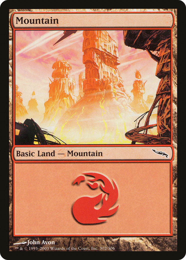 Mountain (302) [Mirrodin] Foil