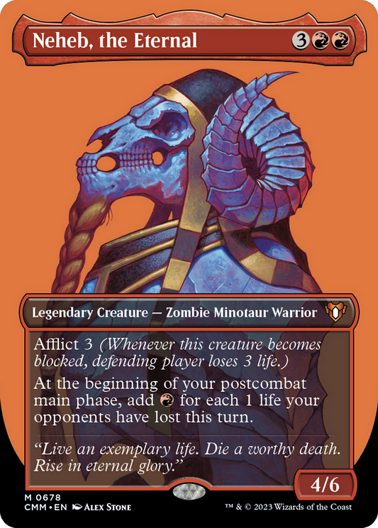 Neheb, the Eternal (Borderless Profile) [Commander Masters] Foil