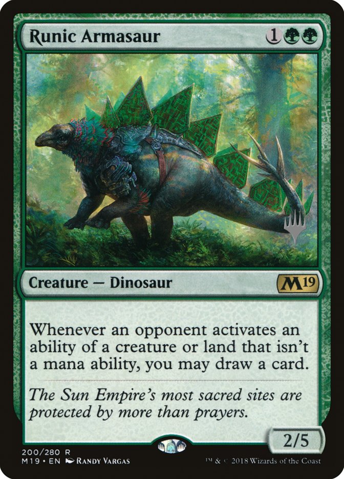 Runic Armasaur (Promo Pack) [Core Set 2019 Promos] | Silver Goblin