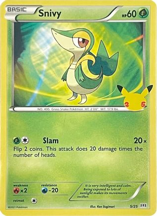 Snivy - 5/25 (5) Holofoil - McDonalds 25th Anniversary Promos