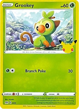 Grookey - 8/25 (8) Holofoil - McDonalds 25th Anniversary Promos