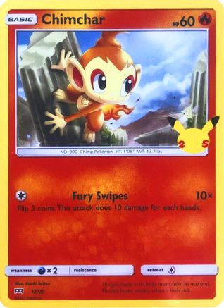 Chimchar - 12/25 (12) Holofoil - McDonalds 25th Anniversary Promos