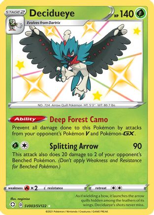 Decidueye (SV003) Holofoil - Shining Fates Shiny Vault