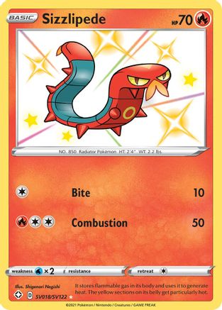 Sizzlipede (SV018) Holofoil - Shining Fates Shiny Vault