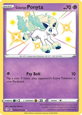 Galarian Ponyta (SV047) Holofoil - Shining Fates Shiny Vault